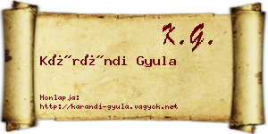 Kárándi Gyula névjegykártya